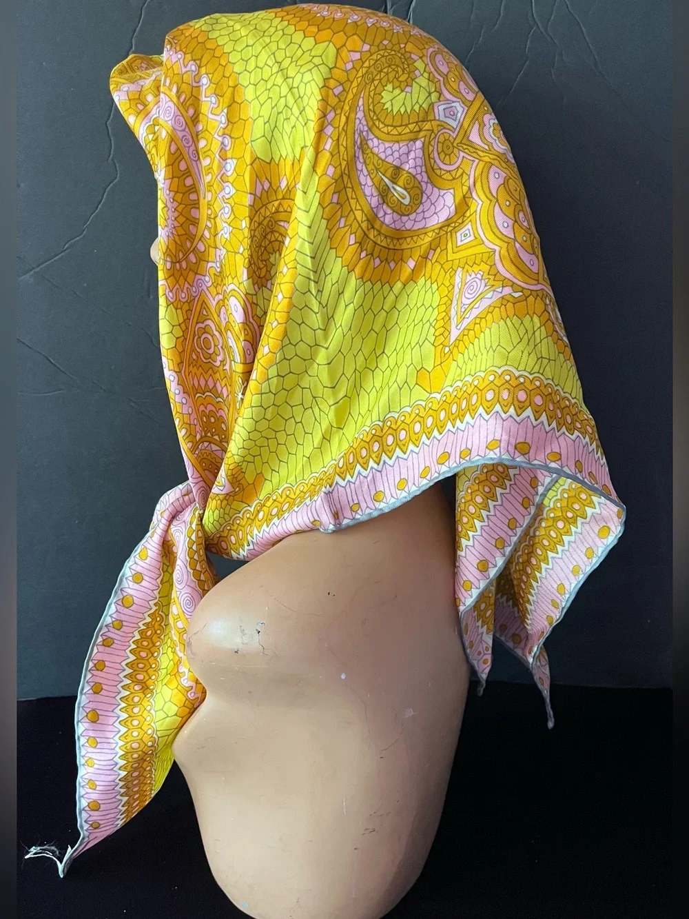 Vera Vintage Silk Paisley Square Scarf